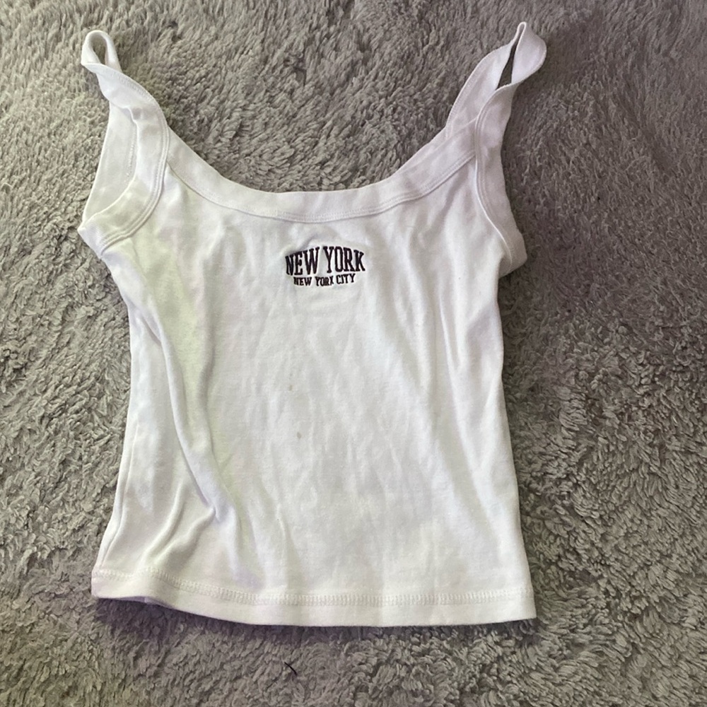 New York cropped tank top